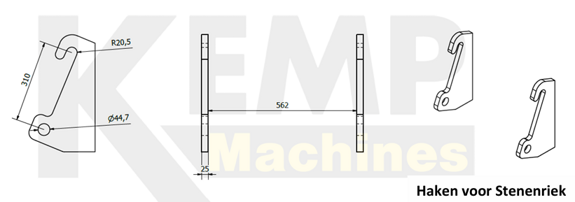 Giant minishovel smal (haken voor stenenriek)