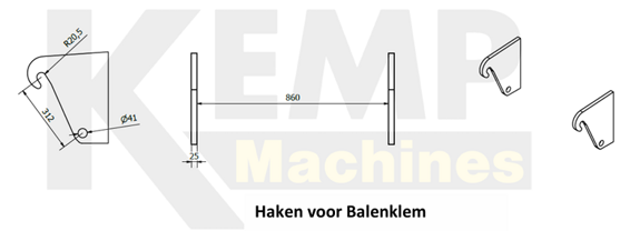 Hitachi shovel (haken voor balenklem)
